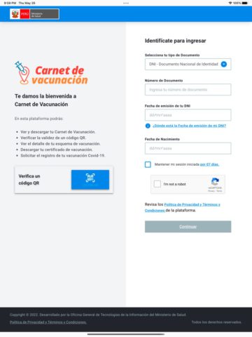 iOS 版 Carné de Vacunación