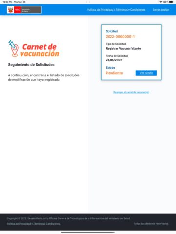 Carné de Vacunación für iOS