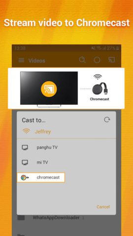Transmitir vídeo para a TV para Android