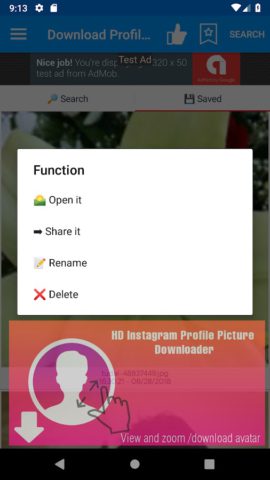 Instagram profile picture downloader for Android