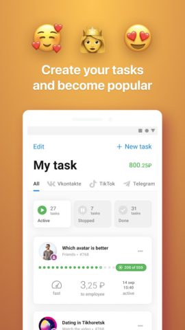 Getlike: Earn and promotion per Android