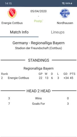 Live Football Score für Android