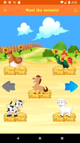 الحيوانات للأطفال لنظام Android