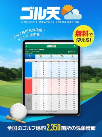 ゴル天 — 全国ゴルフ場天気予報 для Android