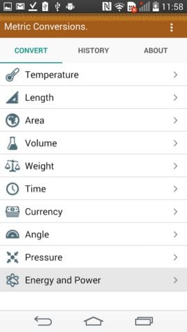 Metric Conversions for Android