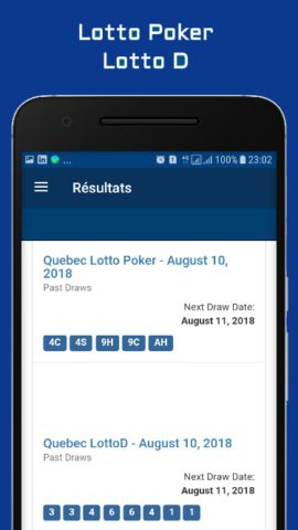 Résultats des Jeux Loto Quebec for Android