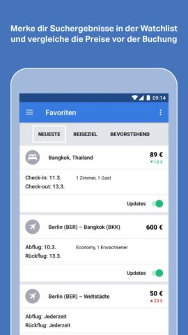 SWOODOO: Flüge, Hotels & Autos per Android