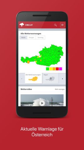 Android 用 UWZ Österreich: Gewitter Sturm