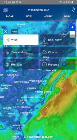 Radar meteorologico per Android