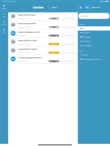 OneDesk cho iOS