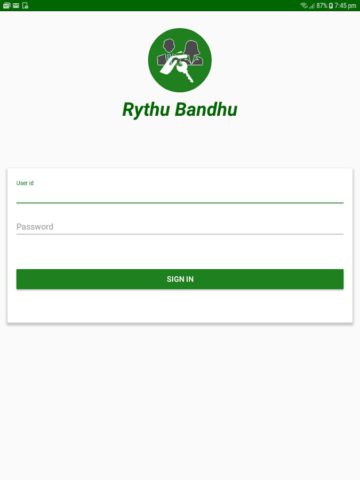 Android용 Rythu Bandhu, Telangana State.