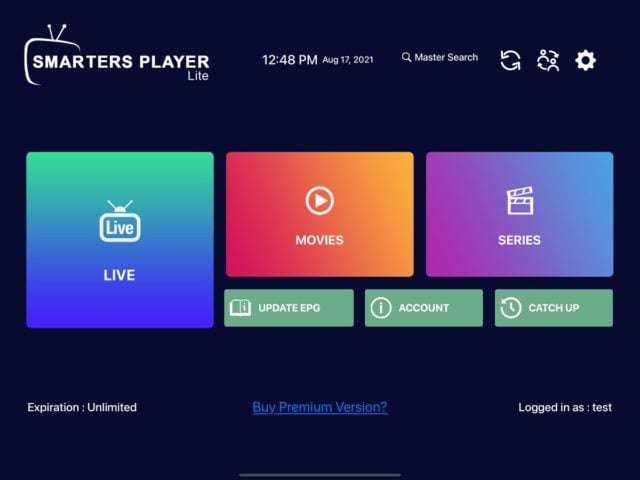Smarters Player Lite для iOS