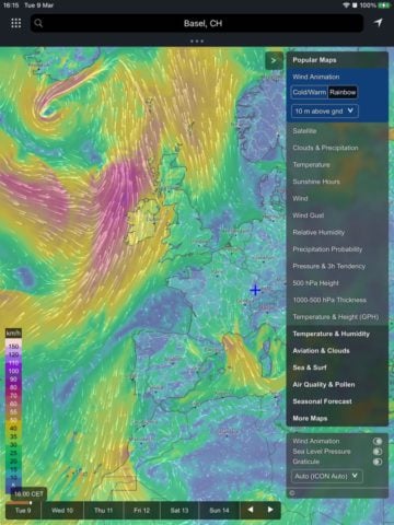 iOS용 meteoblue weather & maps