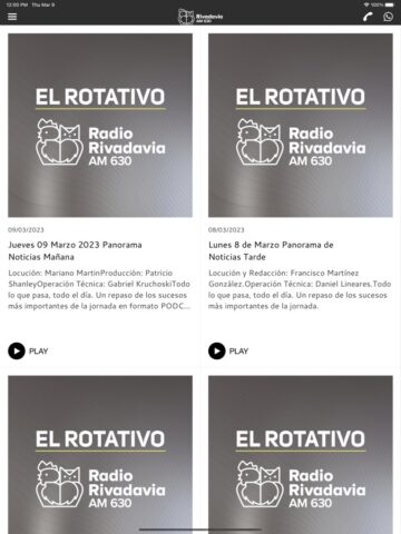 Radio Rivadavia AM630 pour iOS