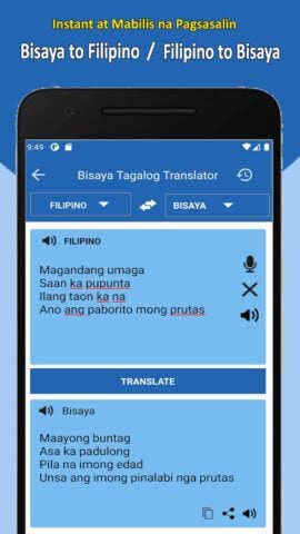 Bisaya to Tagalog Translator per Android