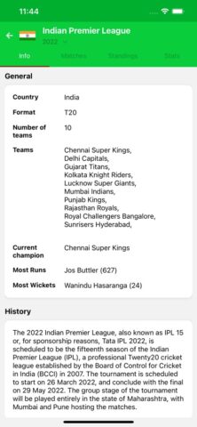 iOS 版 Live Cricket TV – Live Score