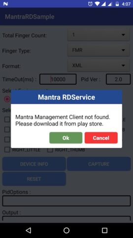 Mantra RD Service für Android