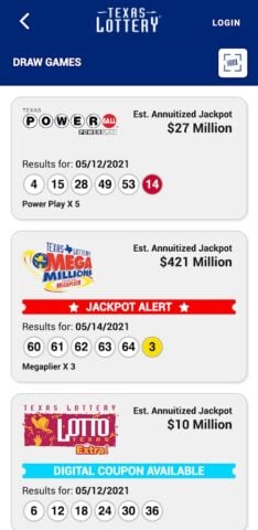 Texas Lottery Official App สำหรับ Android