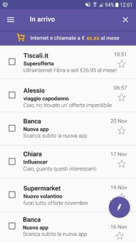 Android 版 Tiscali Mail