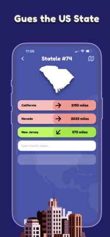 Statele : Worldle for USA Map для iOS