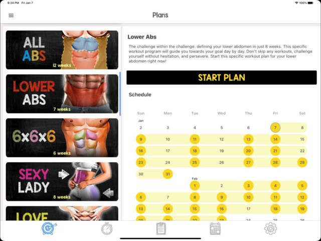 Abdominales Fitness Planet para iOS