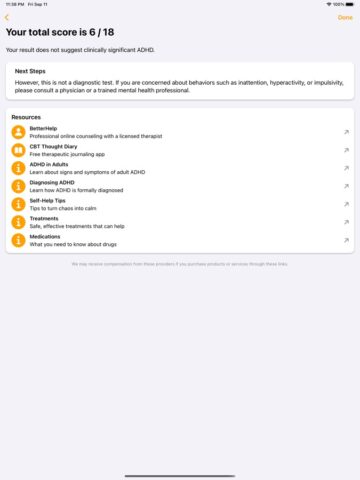 ADHD Test (Adult) per iOS