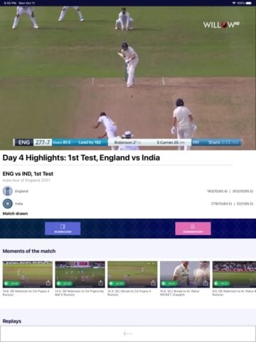Willow – Watch Live Cricket สำหรับ iOS