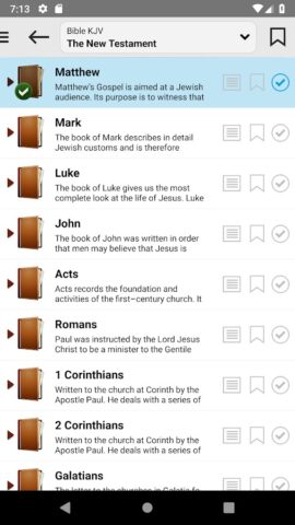 Android용 Bible: KJV, BBE, ASV, WEB, LSG