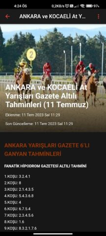 At Yarışı Tahmin Puanlı Bülten для Android
