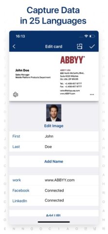 Сканер Визитки — Визитница для iOS