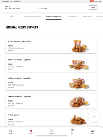 KFC Canada per iOS