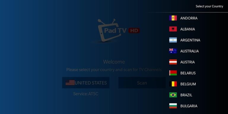 PadTV HD per Android