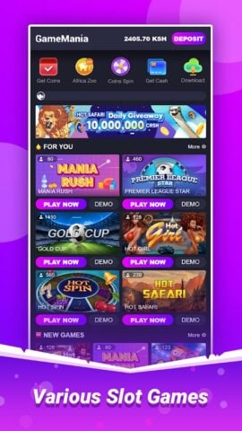 GameMania: Kenya Slot Casino para Android