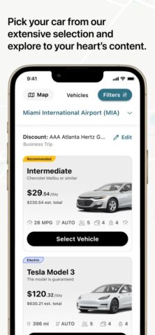Hertz Rental Car, EV, SUV, Van cho iOS