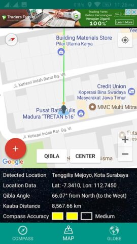 Android용 키블라 방향 나침반-키블라 위치 찾기