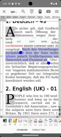 AndrOpen Office для Android — скриншот 1