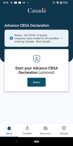 ArriveCAN для Android — скриншот 1