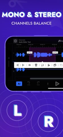 iOS 用 音楽編集とメロディー：録音、音量調整と動画からの音声抽出