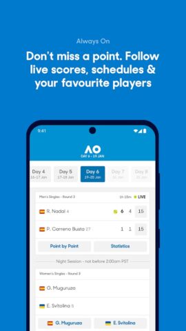 Australian Open Tennis 2024 untuk Android