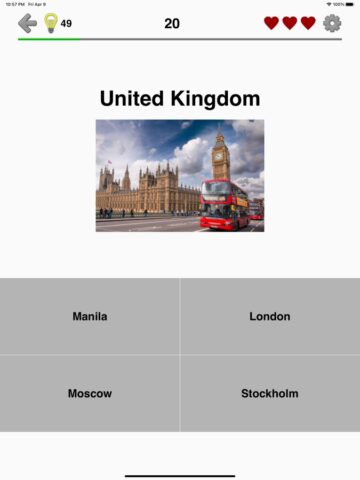 Thủ đô của tất cả các nước cho iOS