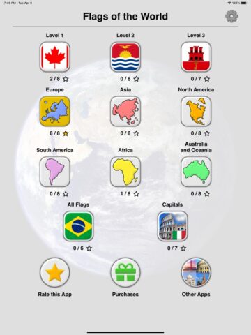 iOS용 세계의 모든 국가의 국기 : 지도 및 수도