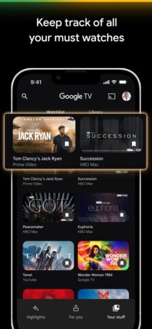 iOS 用 Google TV: 映画やテレビを観る