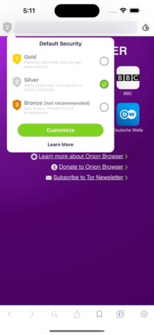 Onion Browser cho iOS