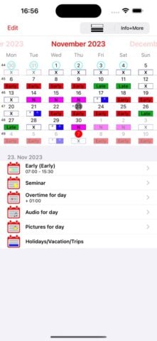 График дежурств-календарь для iOS
