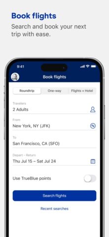 iOS 版 JetBlue – Book & manage trips