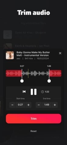 iOS için MP3 Dönüştürücü: ses çıkarmak