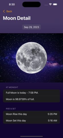 iOS 用 Moon Phase Calendar Plus
