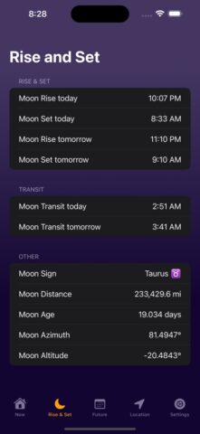 iOS 版 Moon Phase Calendar Plus