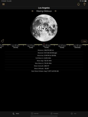 iOS 版 月相盈虧與月球相位預測
