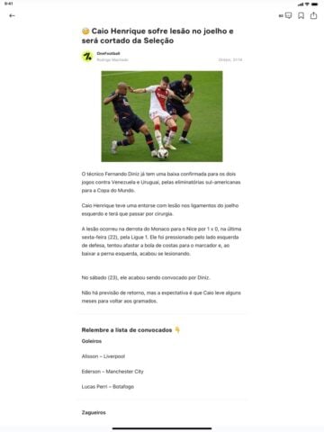 OneFootball Noticias de Fútbol para iOS